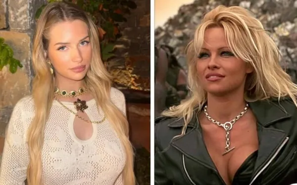 Lottie Moss pakt uit met imitatie van Pamela Anderson in 'Barb Wire' en het internet verliest de pedalen (foto's)