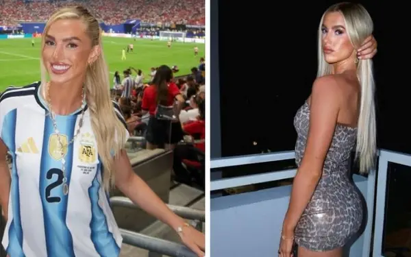 Engelse voetbalster / WAG supportert zowaar voor Argentinië! Wij zijn vooral fan van haar schaars geklede foto's...