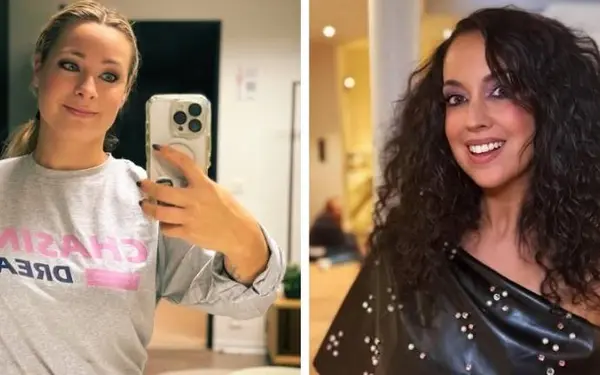 Na een paar cocktails: An Lemmens en Anke Buckinkx doen een fotoshoot in het zwembad