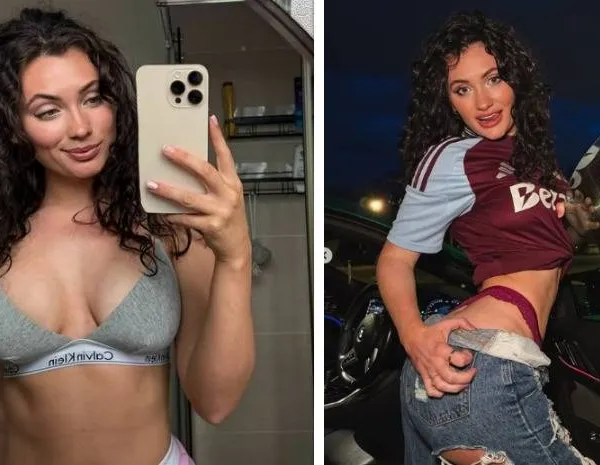 Zouden Tielemans en Onana haar kennen? 'Heetste Aston Villa-fan' gooit flink wat kleren uit! (foto's)