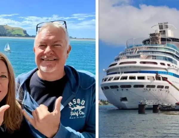 Koppel dat full time op een cruiseschip woont, legt uit hoe ze eens 'een complete dag van hun leven verloren'