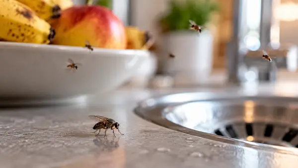 Fruit Fly on Kitchen Counter