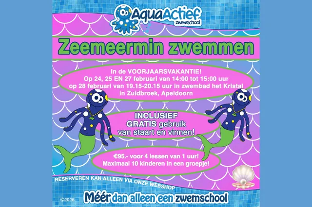 AquaActief organiseert zeemeerminzwemmen in Apeldoorn