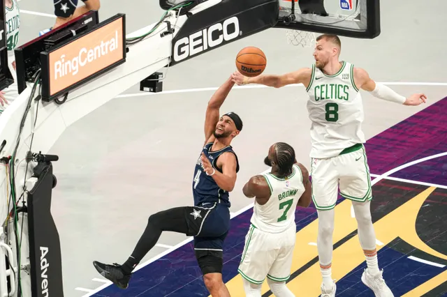 Kristaps Porzingis domina ambos lados de la cancha para liderar a Boston Celtics sobre Oklahoma City Thunder