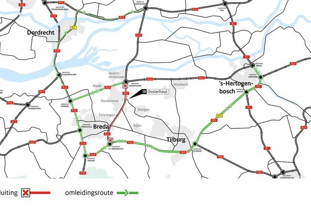 Vijf dagen verkeershinder: A27 bij Hooipolder dicht in beide richtingen