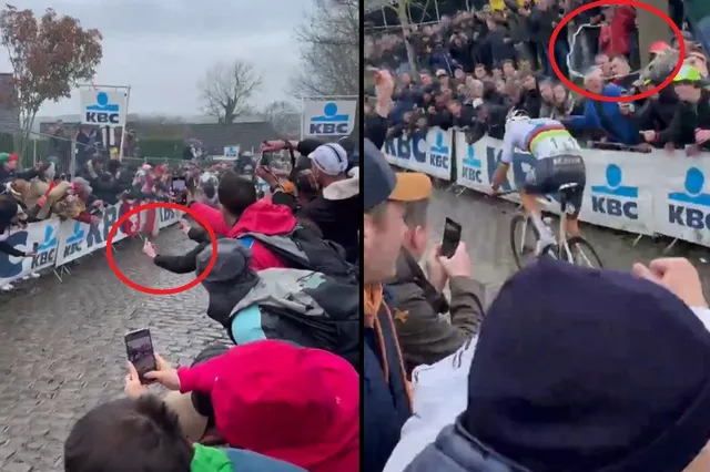 VÍDEO: El Tour de Flandes quiere consecuencias para los espectadores que lanzaron cerveza e hicieron cortes de manga a Mathieu van der Poel