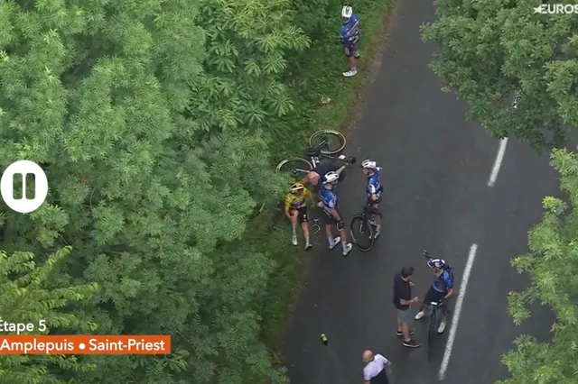 Etapa cancelada en el Criterium du Dauphiné tras una brutal caída con Evenepoel, Roglic y Ayuso entre los implicados