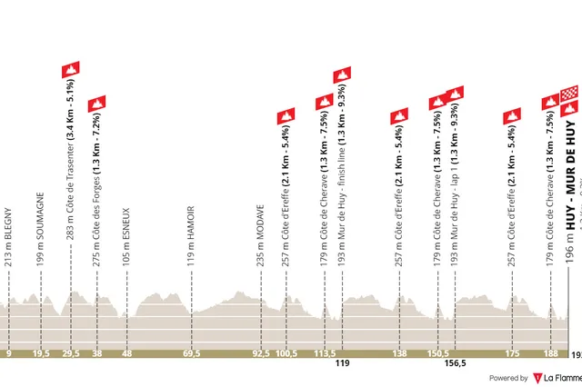 Profile & Route Flèche Wallone 2023