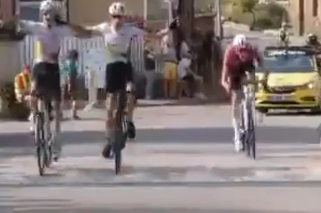 VIDEO: French Junior race sees shock twist as double-celebration turns into disaster