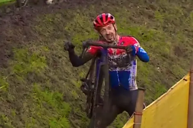 VIDEO: "Did he just pop his shoulder back in!?" - Lars van der Haar shows superhuman strength of elite cyclocross riders at Superprestige Niel