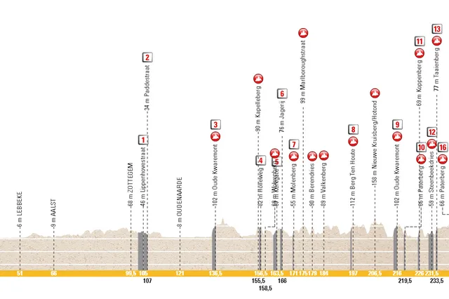 Profile & Route Tour of Flanders 2024