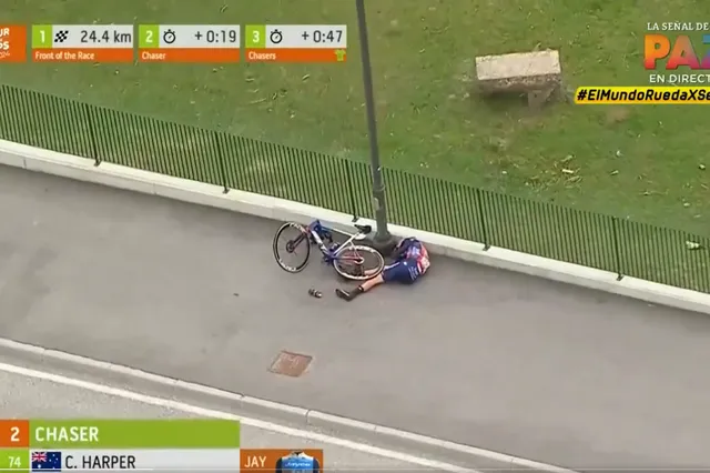 VÍDEO: Chris Harper sofre queda assustadora em descida na Volta aos Alpes