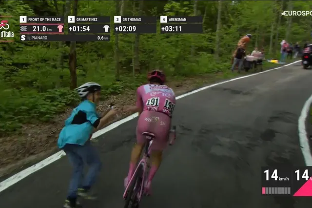 VIDEO: Tadej Pogacar spares time to make young fan's day en route to another Giro stage win