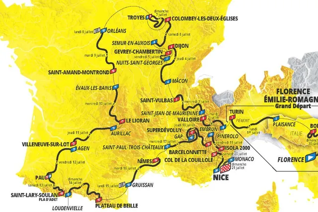 Profiles & Route Tour de France 2024 | Italian start, Galibier on stage 4, gravel, two time-trials, brutal Pyrenees and finale in Nice
