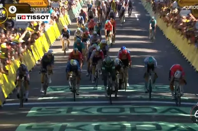 Dylan Groenewegen joins the party at 2024 Tour de France with narrow sprint win ahead of Jasper Philipsen on stage 6