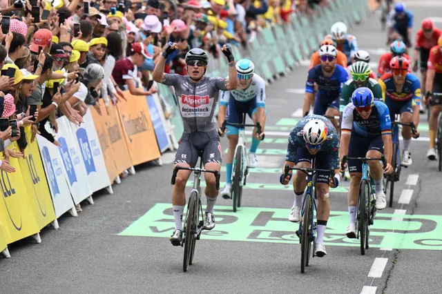 Tour de France | Green jersey battle heats up again as Jasper Philipsen sprints to stage 16 victory and Biniam Girmay crashes