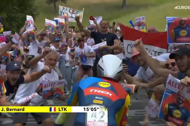 VIDEO: Julien Bernard given heroes welcome on first ITT of the 2024 Tour de France