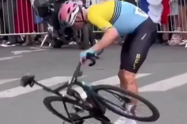 VIDEO: Wout van Aert's crash at Olympic Games whilst battling Mathieu van der Poel