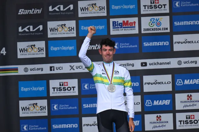 “It’s some good company" - Ben O'Connor joins Tadej Pogacar and Mathieu van der Poel on podium of World Championships in Zurich