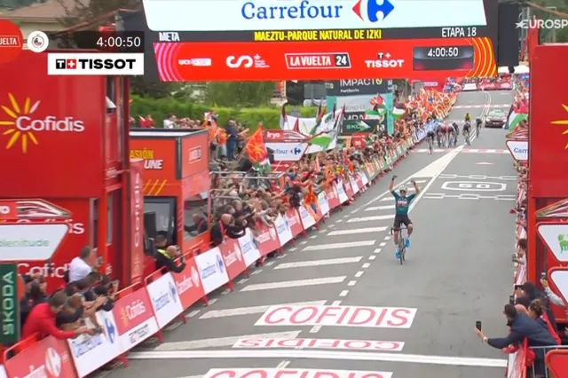 A Kern Pharma vence pela terceira vez na Volta a Espanha! Urko Berrade ganha a 18ª etapa, Ben O'Connor é posto à prova e Mikel Landa afunda-se