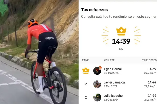 Watch out for Egan Bernal in 2025! The INEOS rider breaks the record of a mythical Colombian peak on Strava