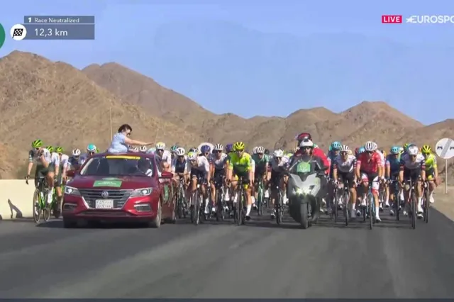 Confusion at the AlUla Tour as stage 2 is neutralised and cut by around 30km