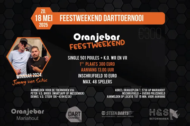 Oranjebar Feestweekend Darttoernooi op 18 mei Image