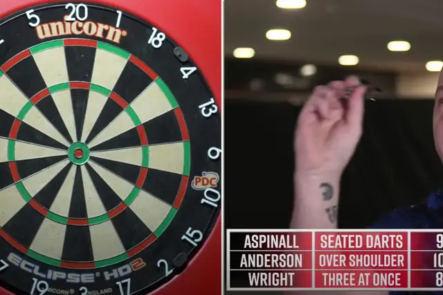 VIDEO: Aspinall, Anderson and Wright face off in 'Forfeit Darts'