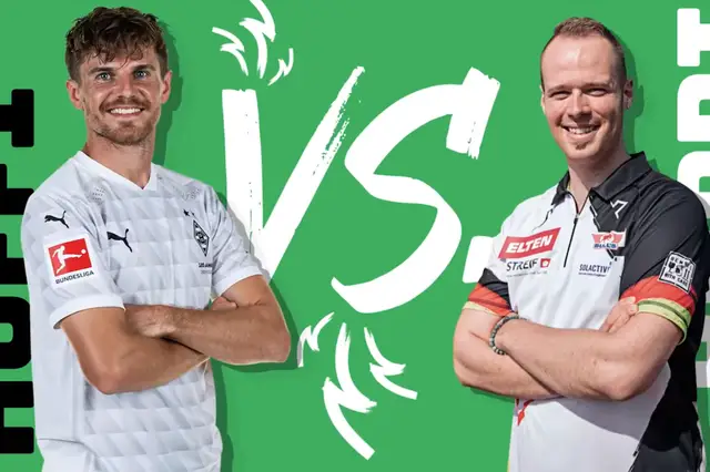 VIDEO: Hopp competes in various head-to-head challenges against football player Hofmann