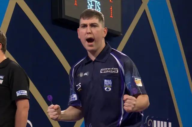 VIDEO: Brilliant Borland hits nine-dart finish to defeat Brooks in World Darts Championship epic