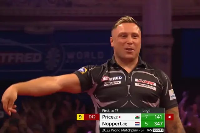 (VIDEO) Price hits blockbuster nine-dart finish during World Matchplay semi-final against Noppert