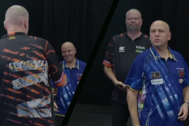 (VIDEO) Van Barneveld reagiert urkomisch auf den Patzer seines Gegners