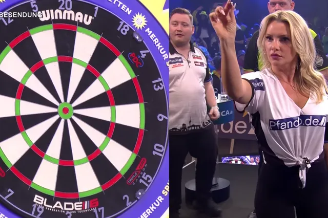 Bekende dames brengen dartsgala naar een hoger niveau met pijlen in de muur en verrassende scores