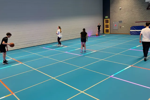 Gymzaal van RGO College voorzien van led-vloer