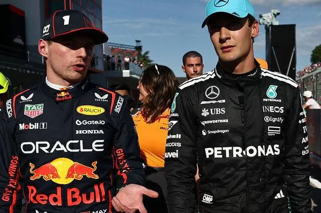 Internet reageert op zinderende pole-strijd Verstappen en Russell