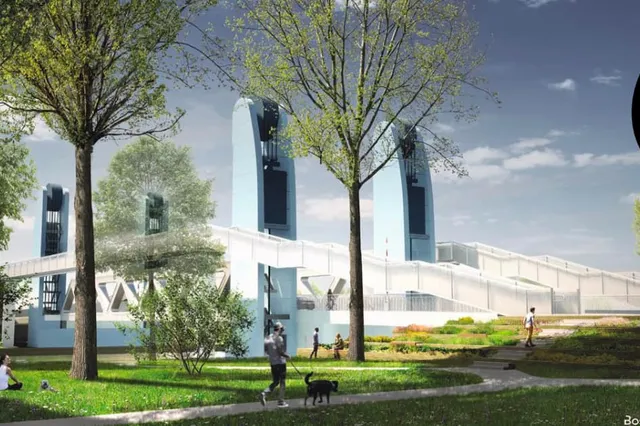 Impressie voorlopig ontwerp omgeving van Gerrit Krolbrug