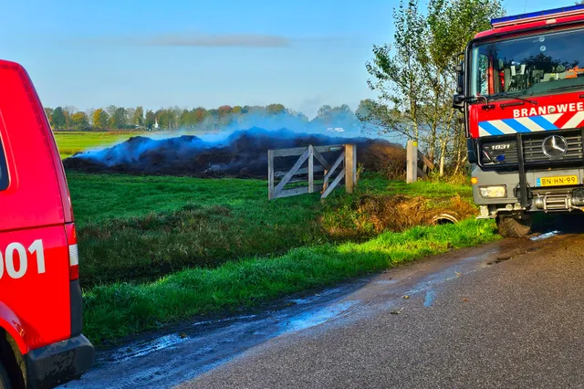 Hooibrand en onverwacht bezoek van wolf op Varelseweg in Hulshorst