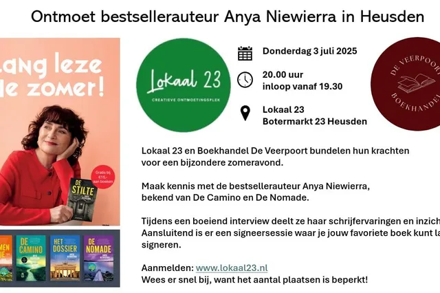 Bestsellerauteur Anya Niewierra te gast in Heusden voor interview en signeersessie Image
