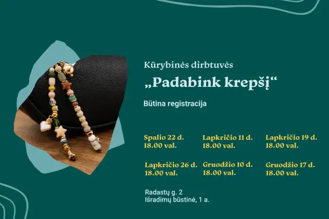 Kūrybinės dirbtuvės „Padabink krepšį“ Image