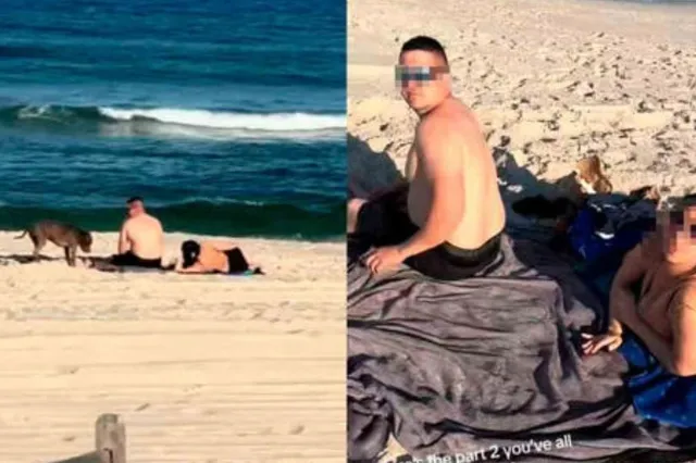 Zwangere vrouw betrapt ontrouwe echtgenoot op strand (video)