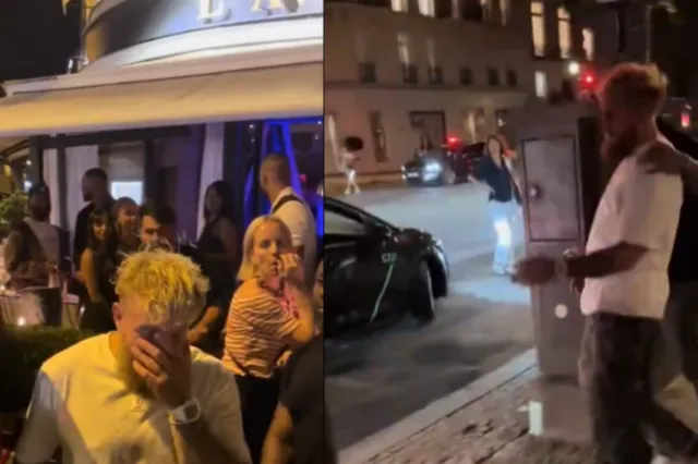 Zien: straalbezopen Jake Paul door beveiliger uit chique Parijs' restaurant geëscorteerd