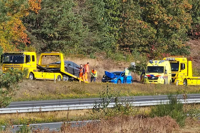 Kop-staartbotsing op A28 zorgt voor verkeershinder bij Nunspeet