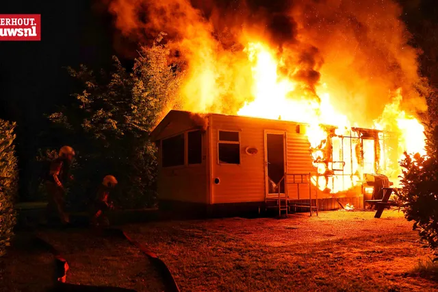 Stacaravan op camping 't Haasje volledig uitgebrand