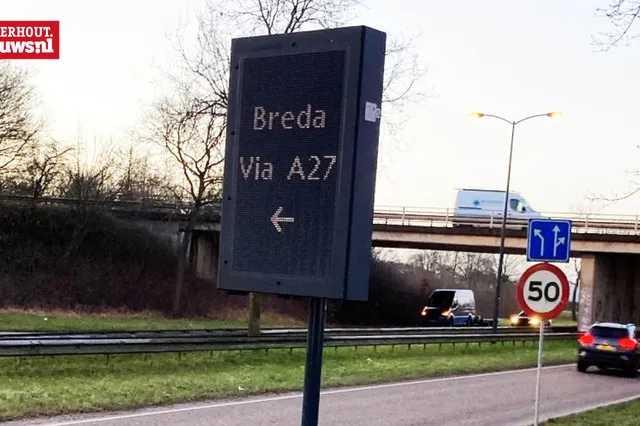 Nieuwe LED-borden geven informatie over file in Teteringen
