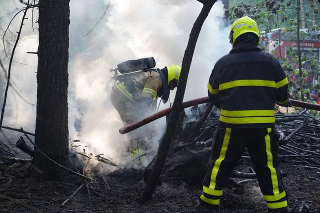 Felle bosbrand Kalbergseweg zorgt voor flinke brandweer inzet