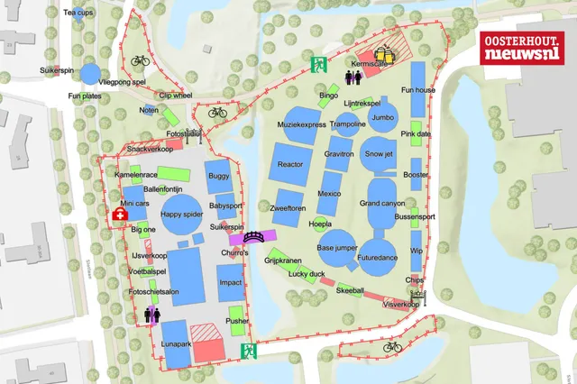 Bekijk alle 65 attracties van de kermis op de interactieve plattegrond