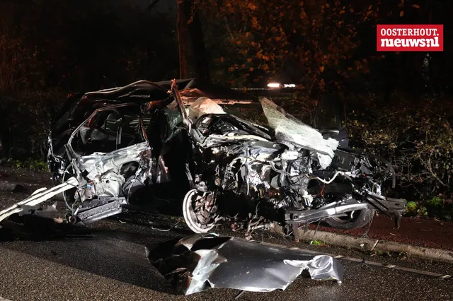 Wilde achtervolging eindigt in ravage na klap tegen boom