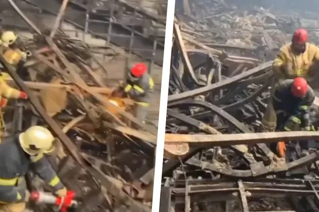 Reddingswerkers delen heftige beelden van verwoeste concertzaal in Moskou (VIDEO)