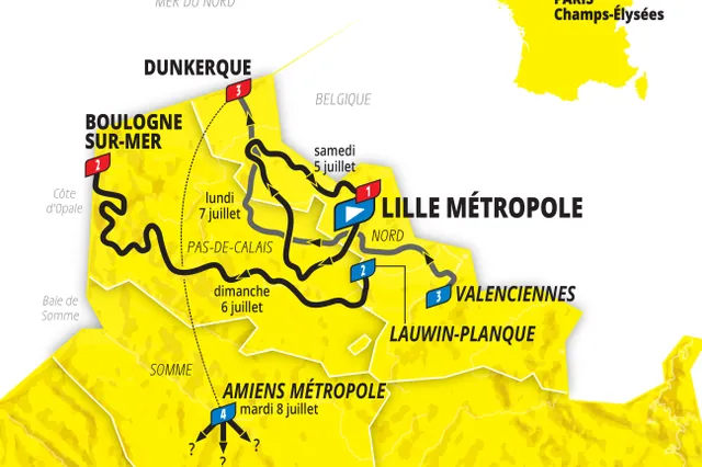 OFFIZIELL: Tour de France 2025 startet in Lille; Profil der ersten 3 Etappen bekannt