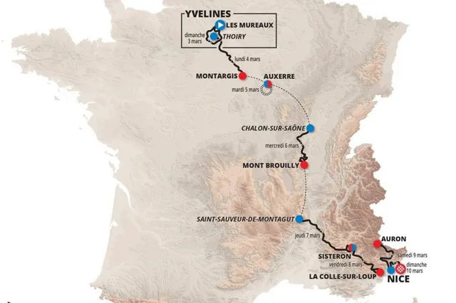 Strecke von Paris-Nice 2024 enthüllt - 25-Kilometer-TTT, Bergankunft Mont Brouilly und bergiges Finalwochenende